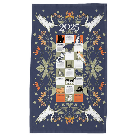 2025 Tea Towel Calendar: Cats Galore