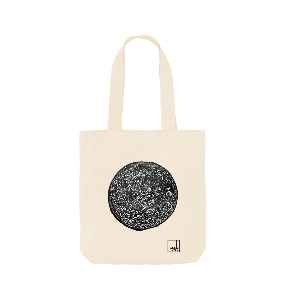 Natural Moon Crater | Natural Organic Cotton Tote | Geek+Tea