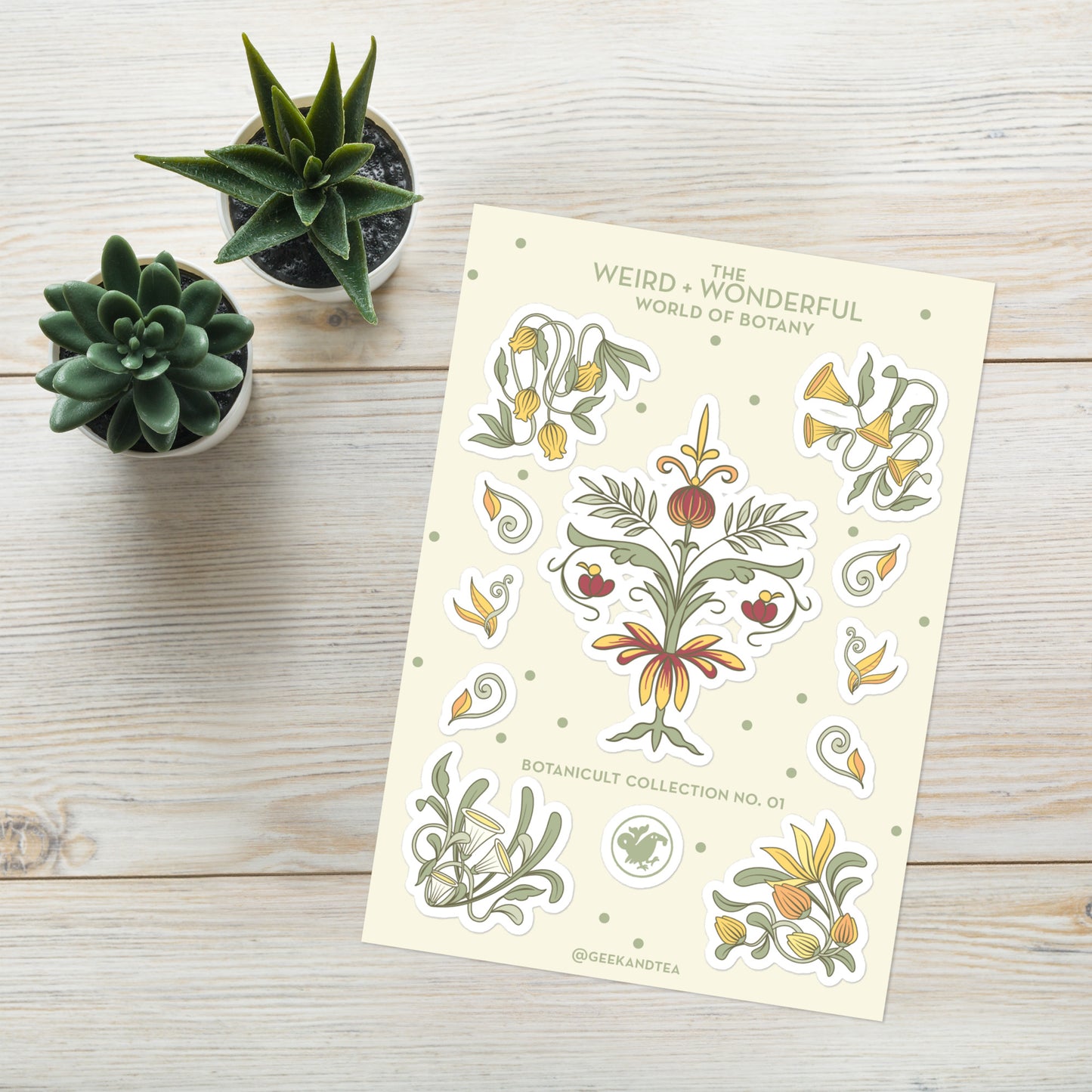 Stickers: Botanicult Collection No. 1 | the WEIRD + WONDERFUL world of Botany (White / 5.83″×8.27″)